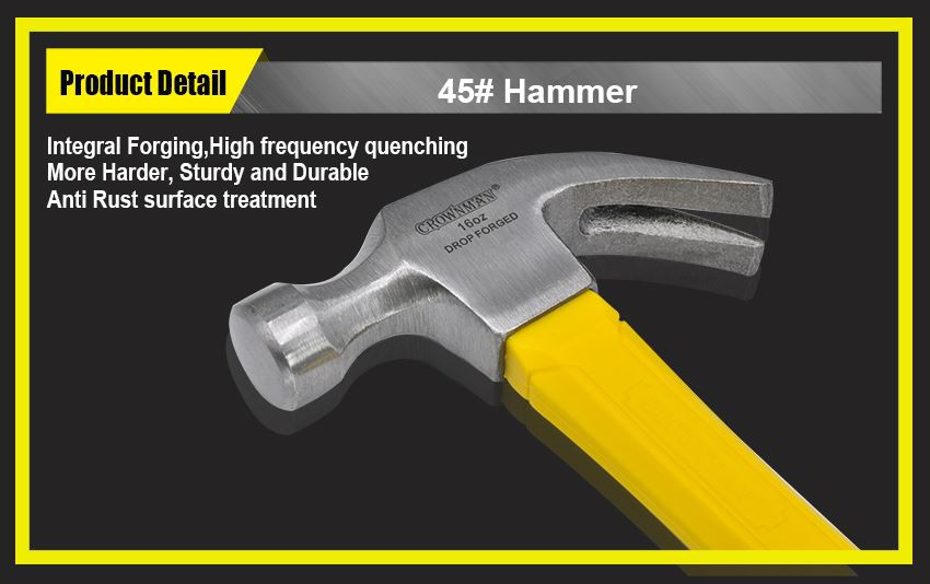 16OZ Fiberglass Handle Claw Hammer (8)