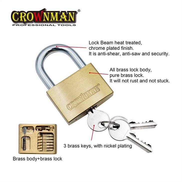 Heavy Duty Solid Brass Padlock With Key