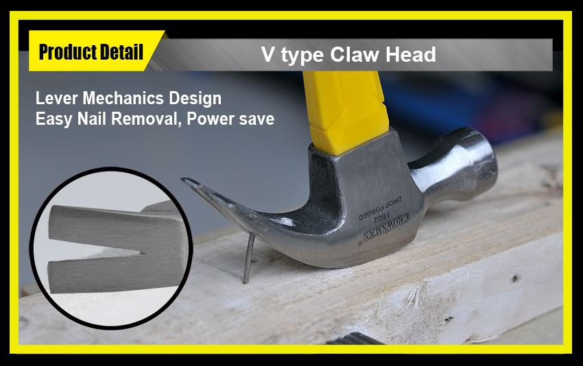 16OZ Fiberglass Handle Claw Hammer (9)