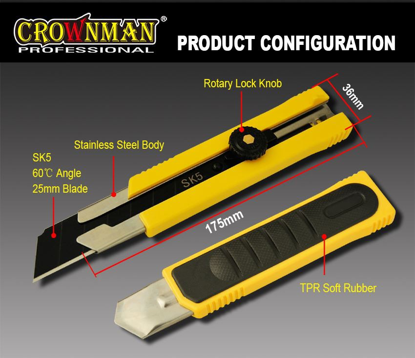 25mm Utility Knife with SK-5 blade (6)