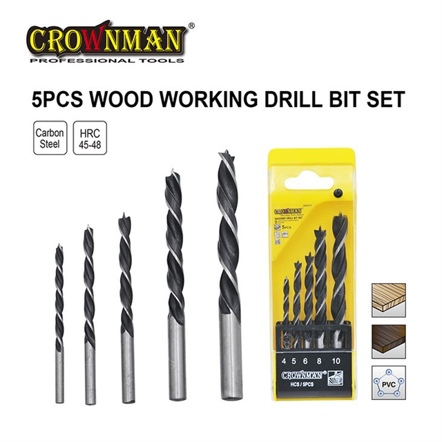 5PCS Carbon Steel Woodworking Drill Bit