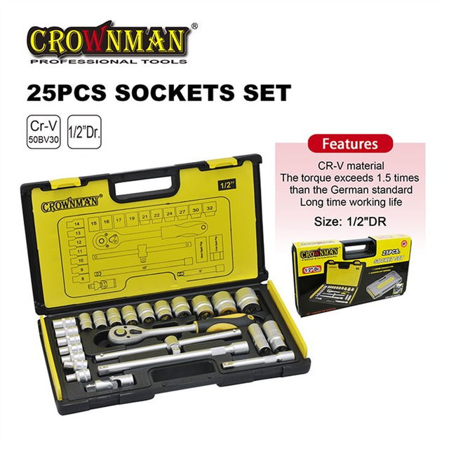 25PCS 1/2" Sockets Set