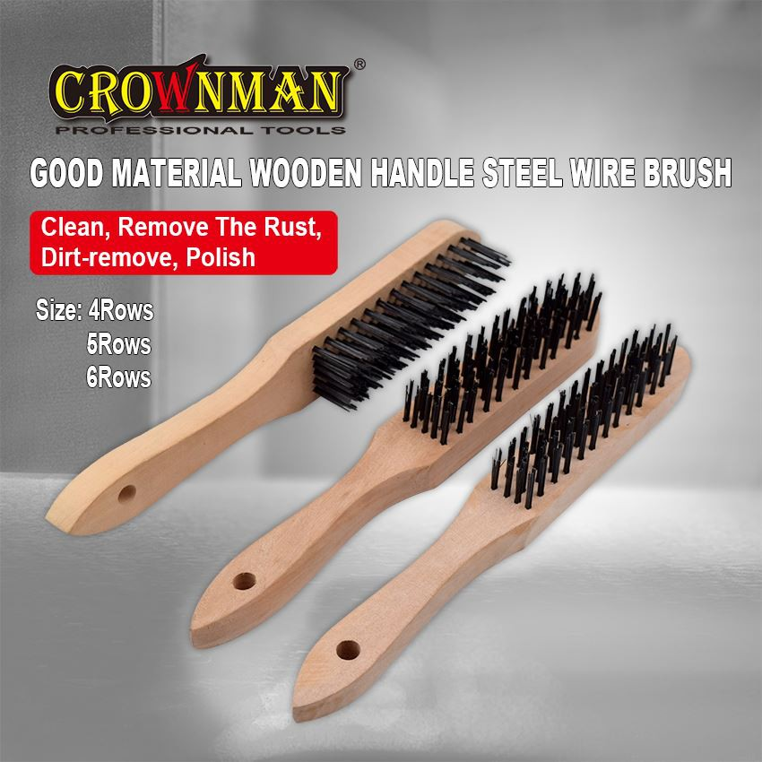 Good material wooden handle steel wire brush (5)