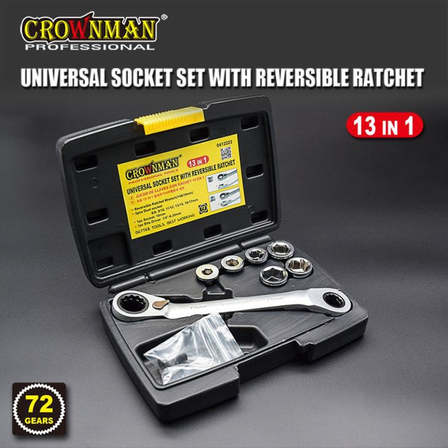 13 In 1 Double Head Ratchet Universal Socket Set