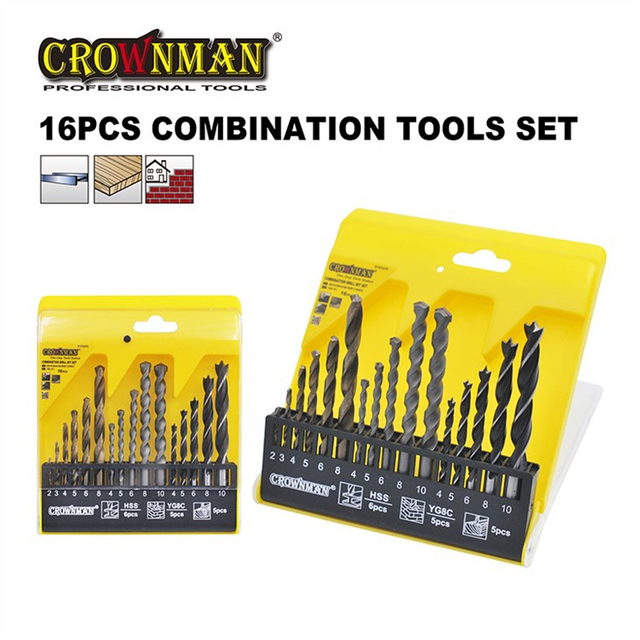 16PCS Combination Drill Bit Set