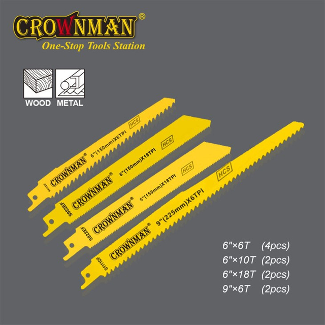 CROWNMAN 10PCS Reciprocating Saw Blade Set