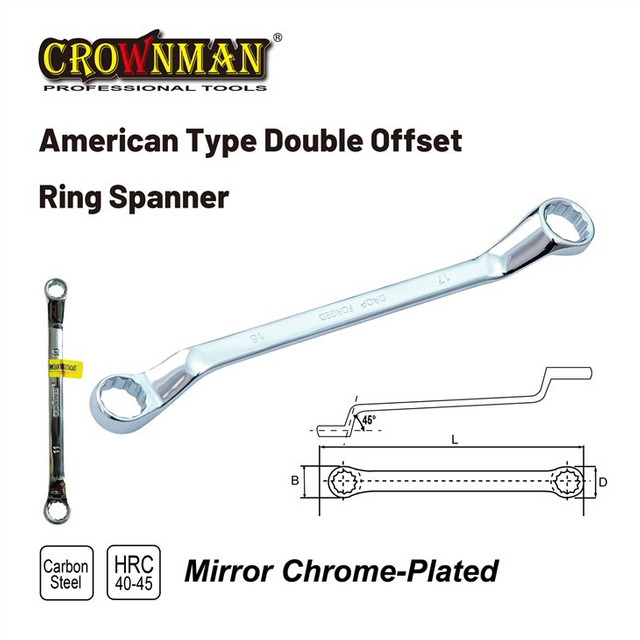 American Type Double Off-Set Ring Spanner